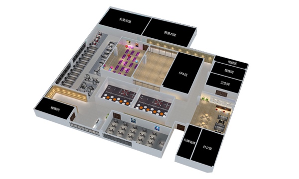 1700平方健身房配置方案-广西od.com体育体育健身器材有限公司