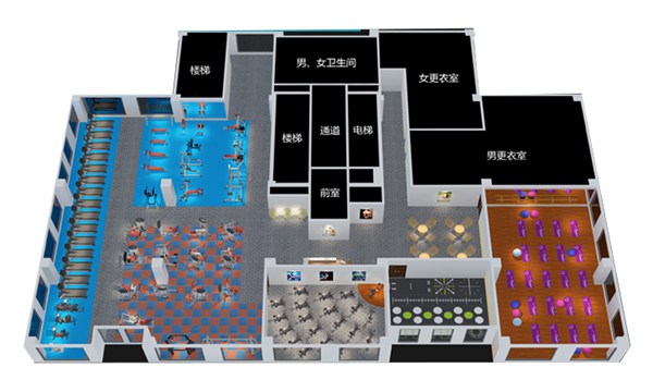 1500平方健身房配置方案-广西od.com体育体育健身器材有限公司
