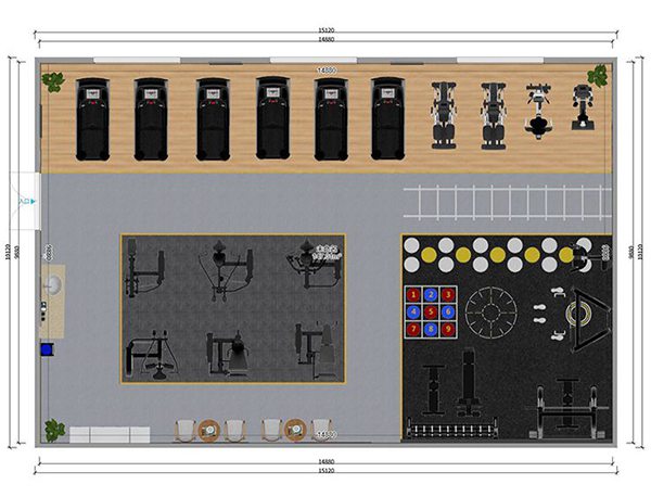 120平方健身房配置方案-广西od.com体育体育健身器材有限公司