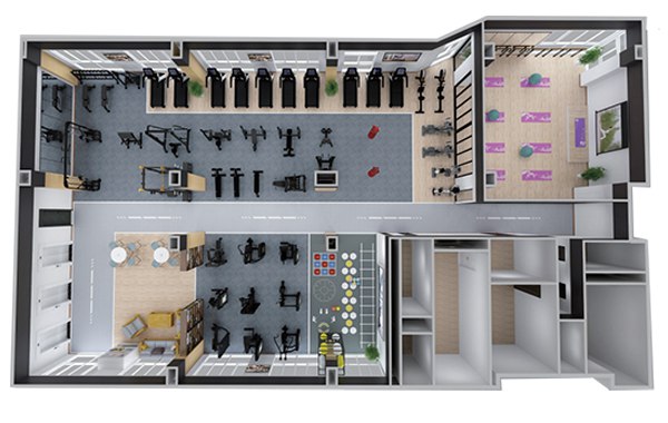 200-500平方健身房配置方案-广西od.com体育体育健身器材有限公司